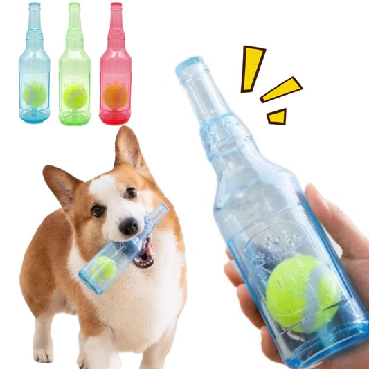 Pet Chew Toy Pet Sound Bite Resistant Molar Floating Rubber TPR Tennis Bottle Pet Bottle Ball Squeaky Toy Accessories